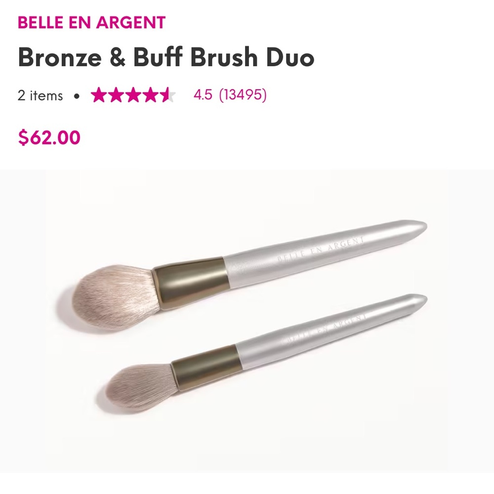NWT Ipsy Belle en Argent Blush & Highlight brushes